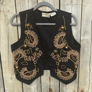 Vintage SYMBOL 2000 Embroidered Vest – Boho Western Layering Piece | Size M